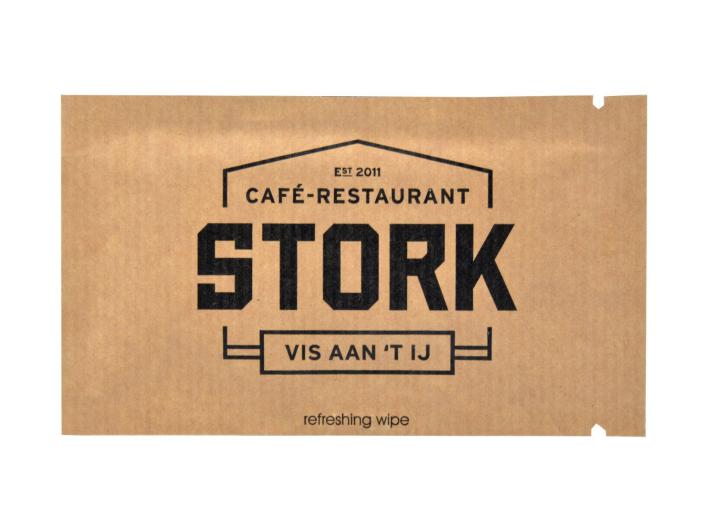 citroendoekjes bedrukken op bruine, ecologosch uitziende, sachets
